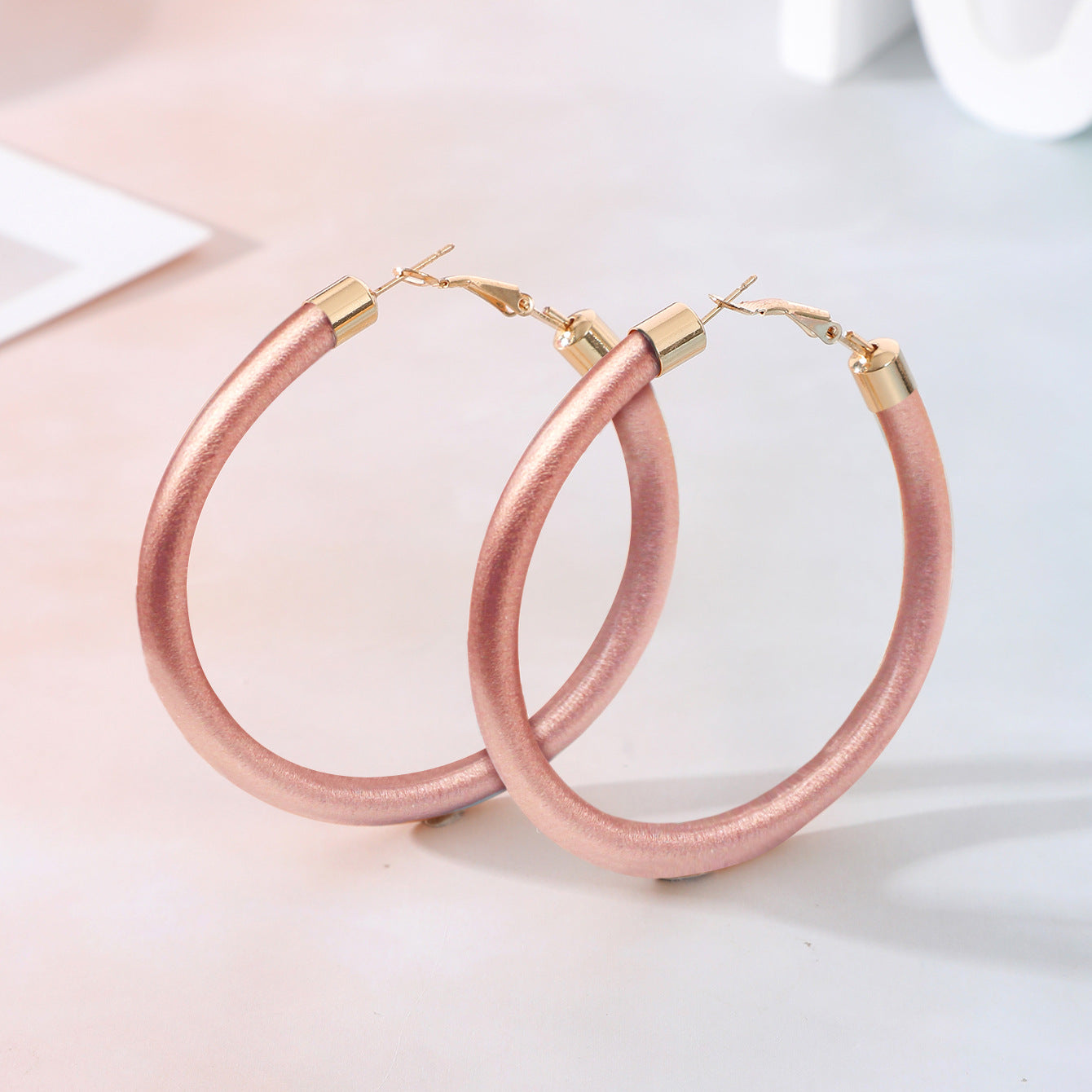Pendientes de tubo de plástico de plástico de plástico de plástico de oro rosa de oro plateado de oro plateado
